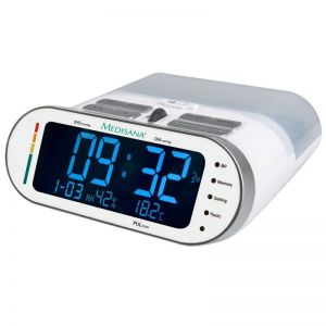 2 в 1 Говорещ Апарат за измерване на кръвно налягане с Радио-часовник Medisana MTR, Германия